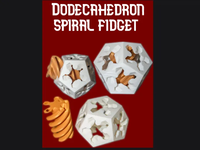12 way dodecahedron spiral pass-through fidget