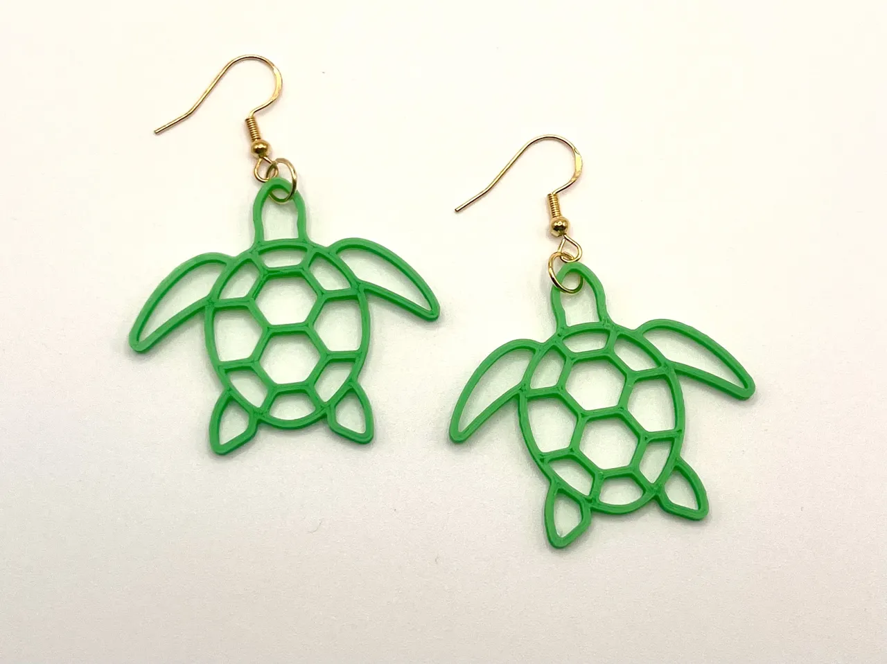 Sea turtle earrings view 2