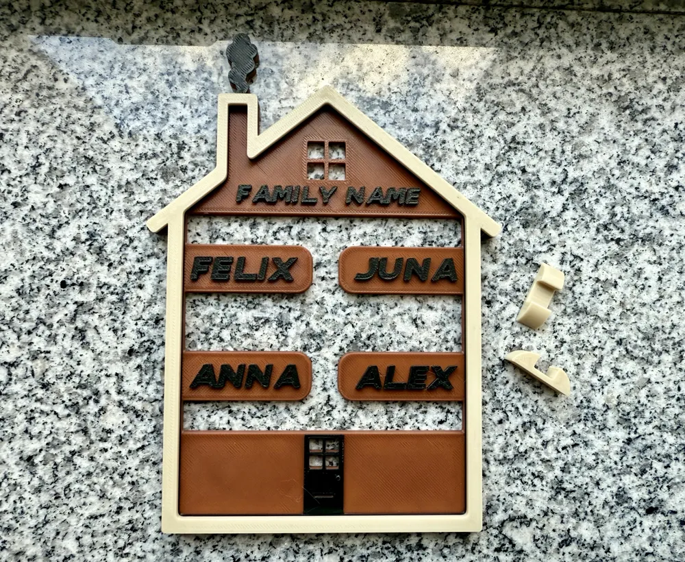 Model House Names Family House (Custom Names) - Free 3D Print Model - MakerWorld