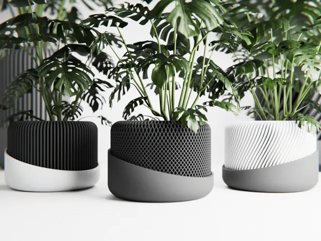 Japandi Plant Pot (3 versions, automatic watering)
