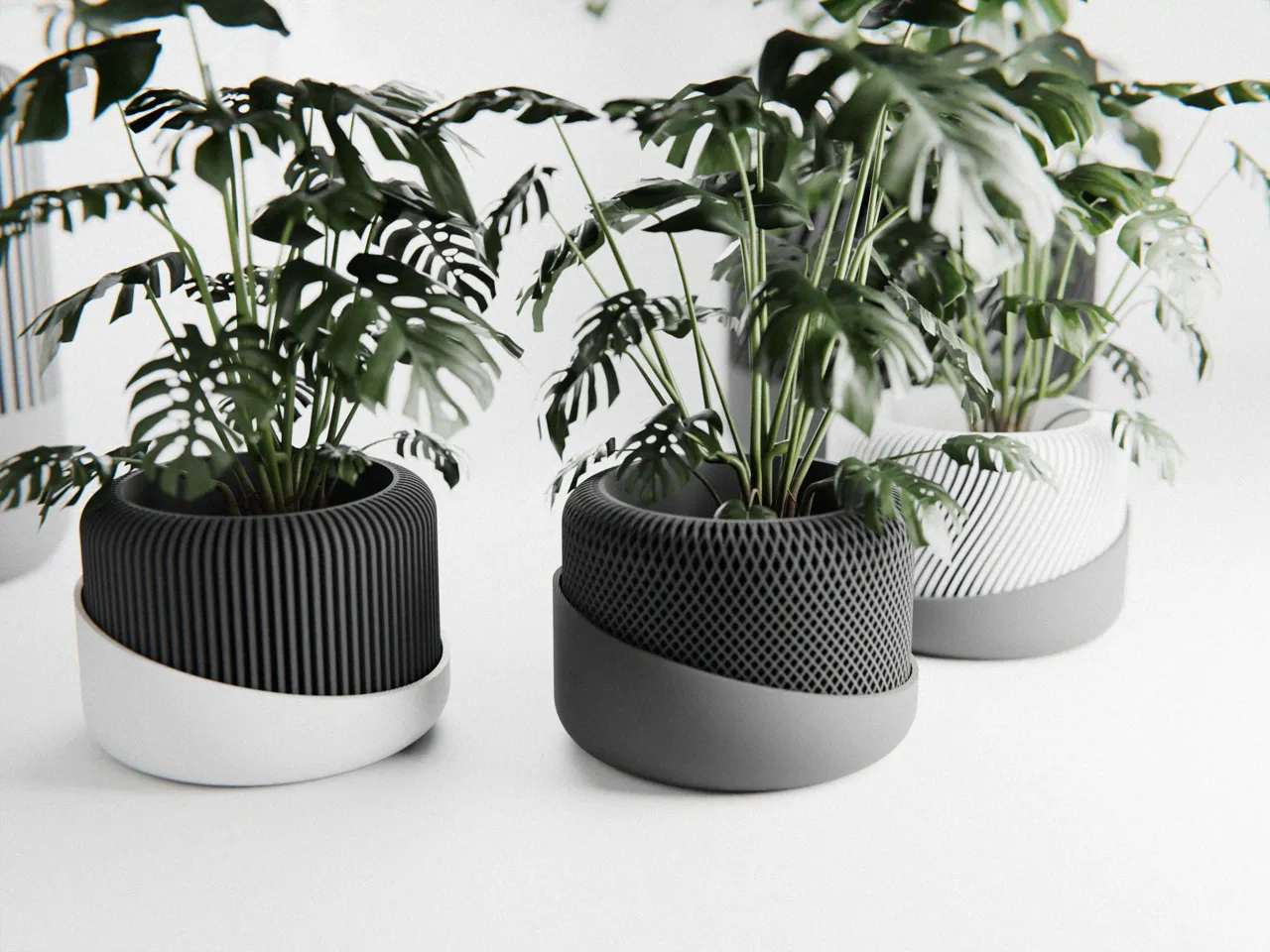 Japandi Plant Pot (3 versions, automatic watering) view 2