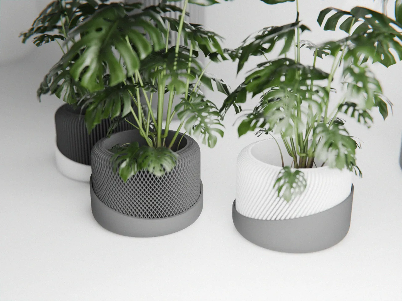 Japandi Plant Pot (3 versions, automatic watering) view 4