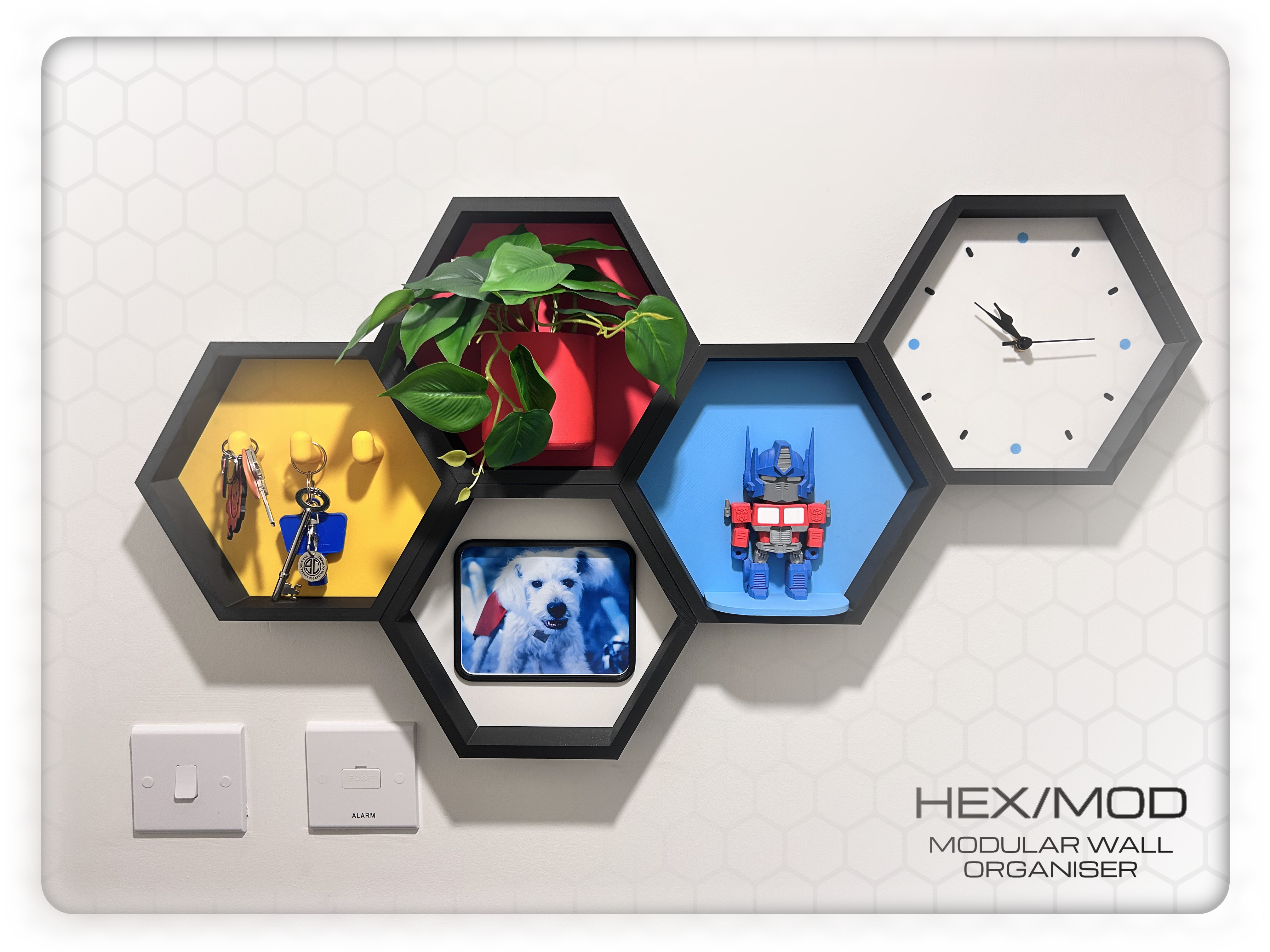 Miniatura 7 do modelo 3D HEX/MOD - Modular Wall Organiser