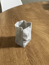 Jardinière effet sac en papier avec coupelle — photo 3