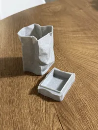 Jardinière effet sac en papier avec coupelle — photo 2