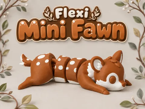 Letrero o emblema decorativo: Flexi Mini Fawn — referencia de MakerWorld