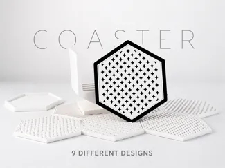 Modular Coaster Set - 9 Designs - With Holder