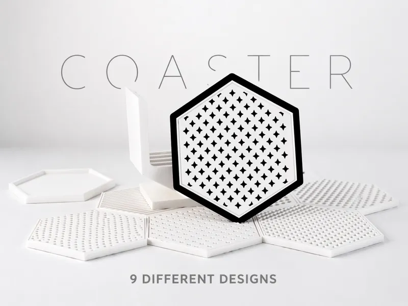 Modular Coaster Set - 9 Designs - With Holder