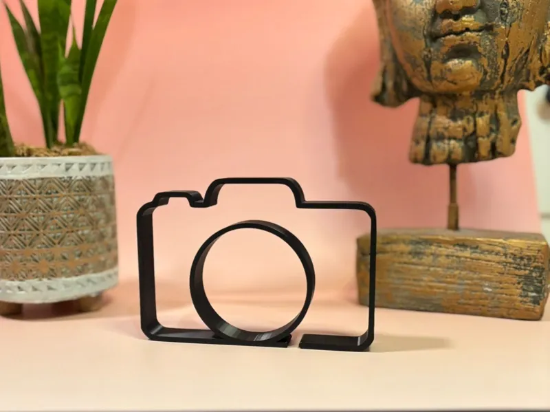 Minimalistische Fotokamera Line Art Origami
