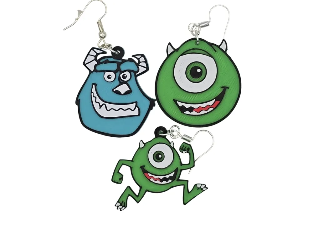 Monster Inno Key Visual Monster Inc Keychains, Earrings, and Bookmarks - Free 3D Print Model ...