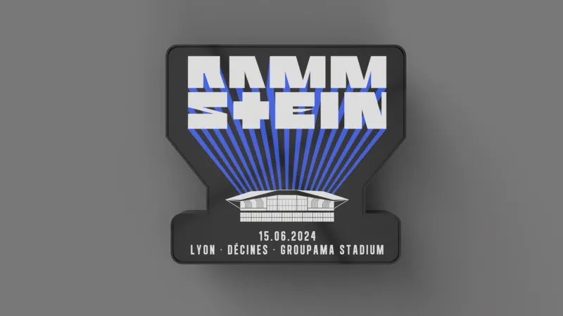 Rammstein Europe Stadium Tour 2024 Lyon Lightbox LED Lamp