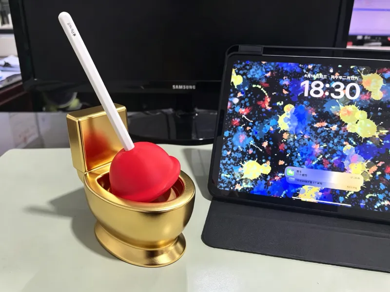 马桶搋子 Apple Pencil 收纳支架，免AMS