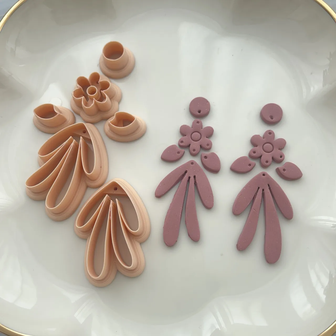 Modern Set Polymer Clay Earrings Cutters view 2