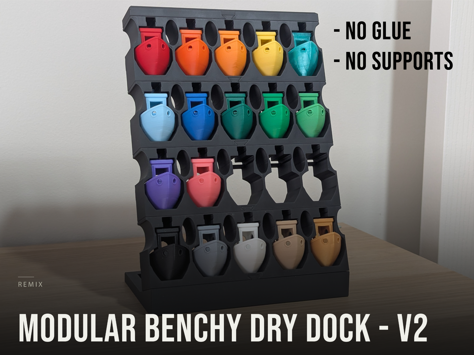 Modular 3D Benchy Dry Dock - V2