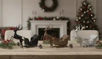 Renne et traîneau de Noël — déco élégante — photo 2