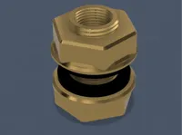 1/2" BSP Male x 3/8" BSP Female Bulkhead Adapter