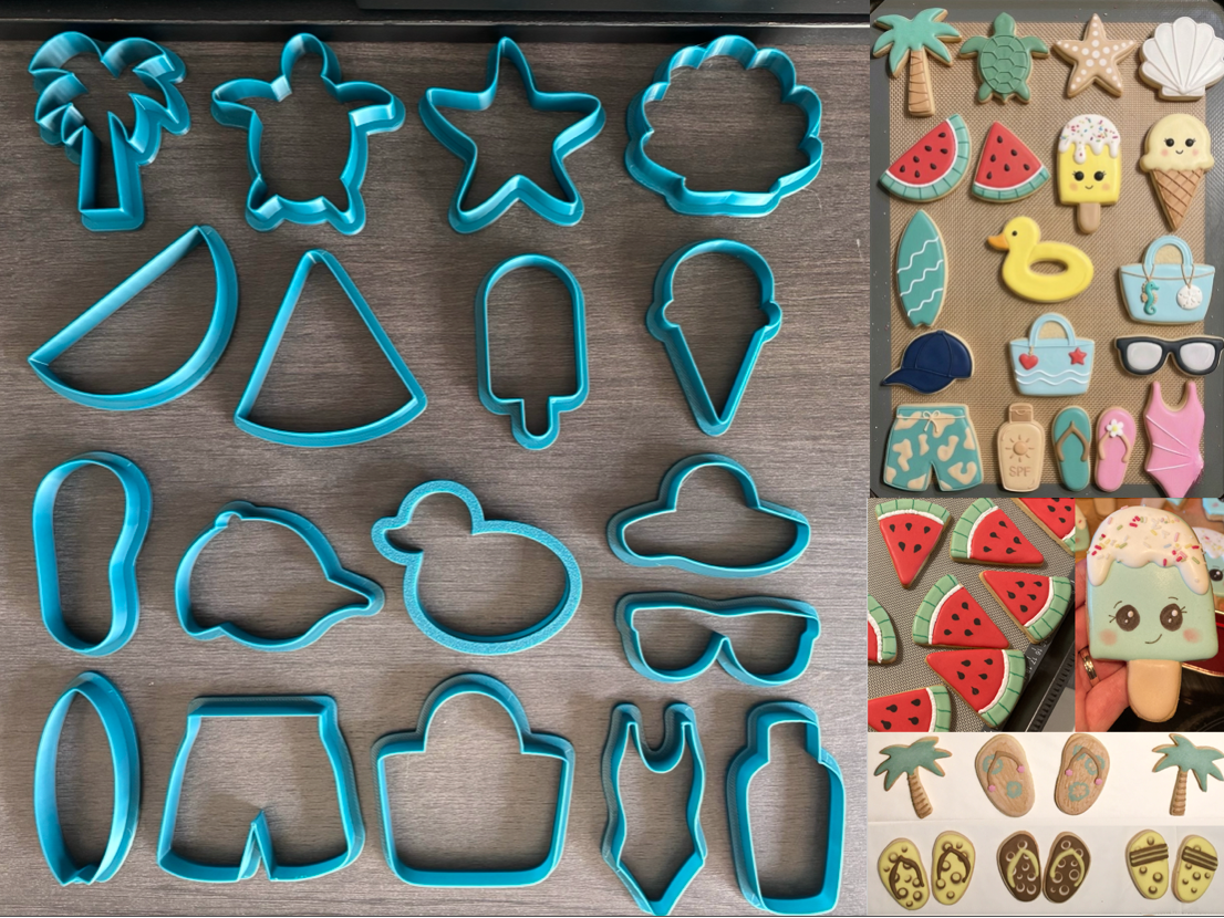 summer cookie cutter (set of 18 x 6cm or 9cm)