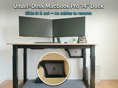 Under-Desk MacBook Pro 14" Dock | Mag Slide-In/Out