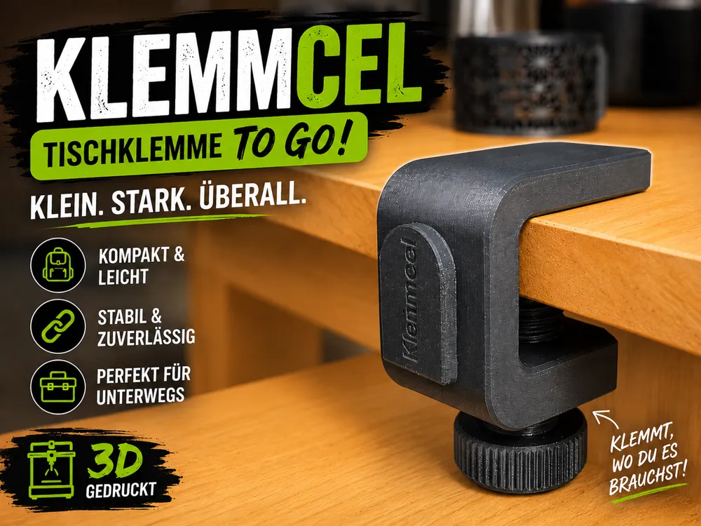 Modelo para impresión 3D: Klemmcel–Modulare Tischbefestigung (Fäncel-System). Referencia del modelo original.