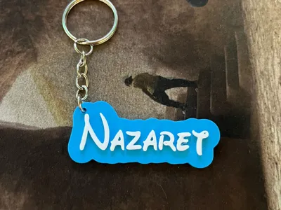 Personalized keychains with Disney font