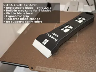 Scraper with Replaceable Blade, built-in Magazine