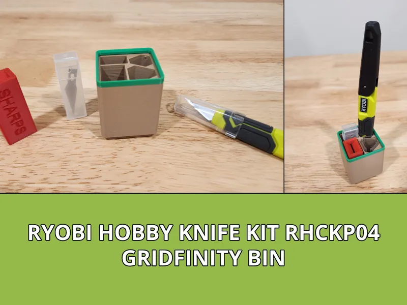 Ryobi Quick Change Hobby Knife Kit RHCKP04 Gridfinity Bin 1x1x7 