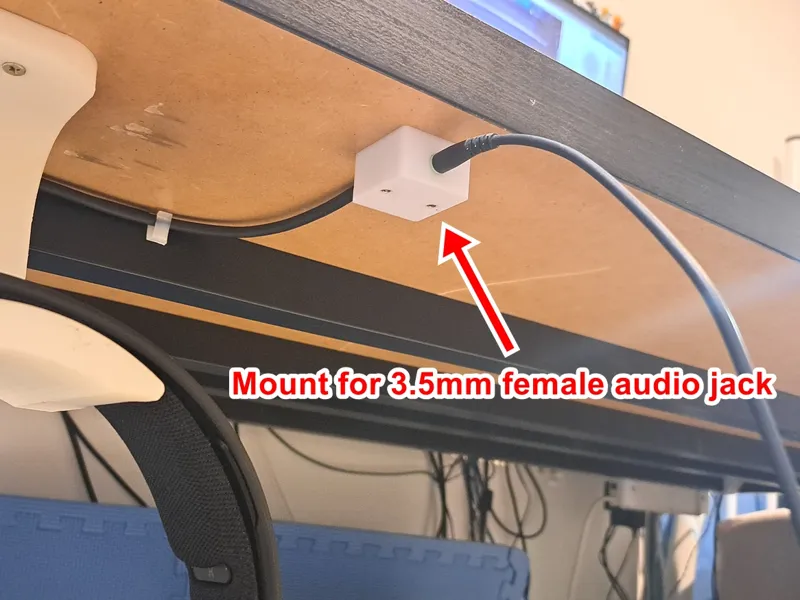 Mount for 3.5mm female jack - audio extension