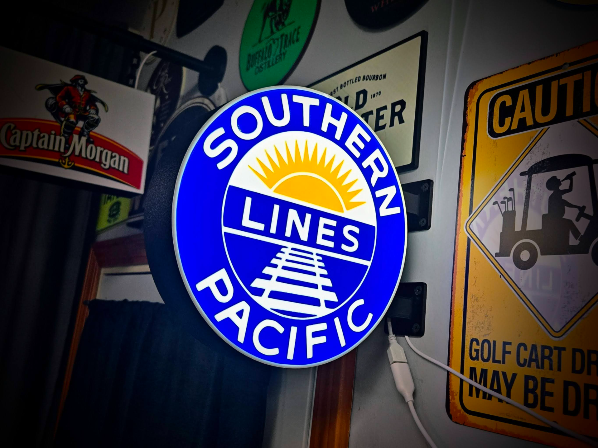 Southern Pacific Lines 2-Sided LED Light Wall Sign