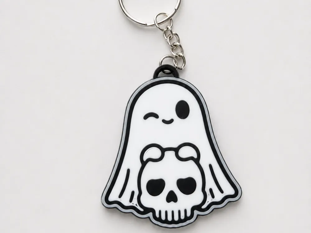 Llavero: adorable ghost & skull keychain. Referencia del modelo original.