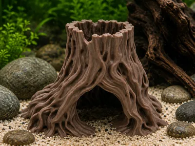 Ancient Hollow Tree Stump Hide | Aquarium Cave