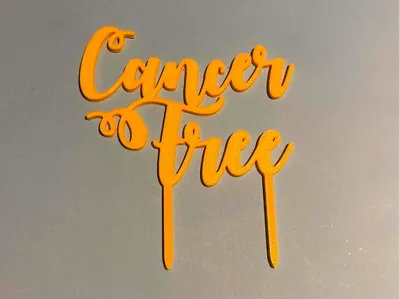 Cancer Free v1 Cake Topper