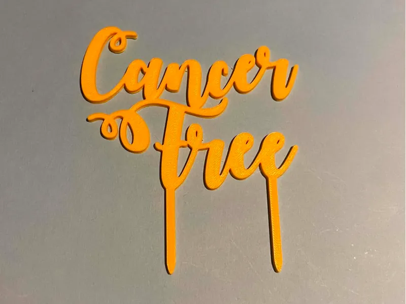 Cancer Free v1 Cake Topper