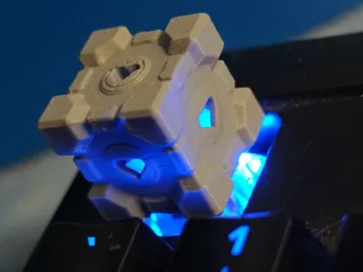 Portal Companion Cube Hollowed keycap