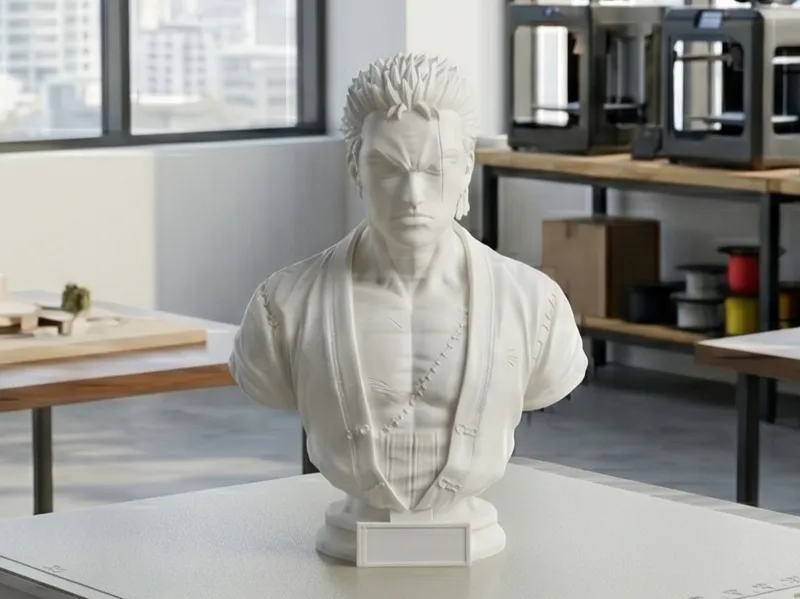 Roronoa zoro one piece Bust 3D Model 9