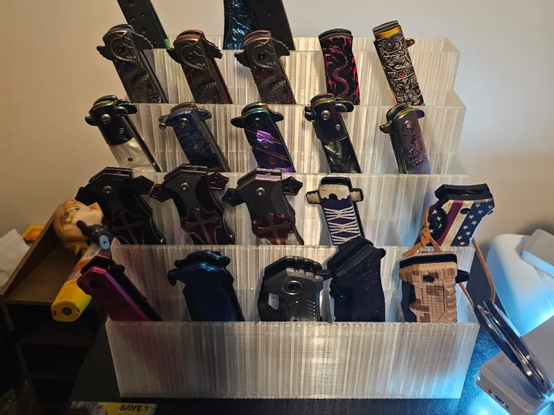 5 row knife display  holds 25