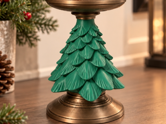 Christmas Tree 3-Wick Candle Holder - 1