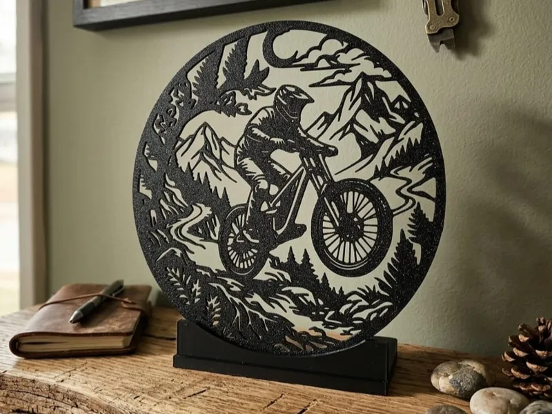 Mountainbike Silhouette Stand Display