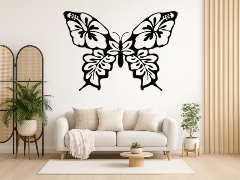 WallArt Flower Butterfly 001