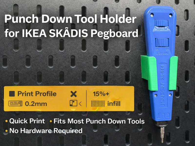 Punch Down Tool Holder – IKEA SKADIS Mount