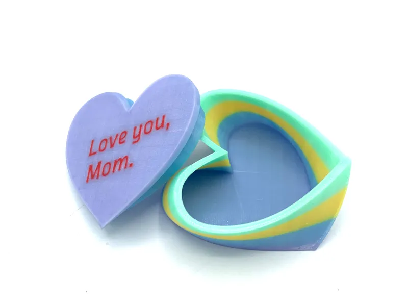 Swirly Heart-Shaped Box – “Love you, Mom” Edition