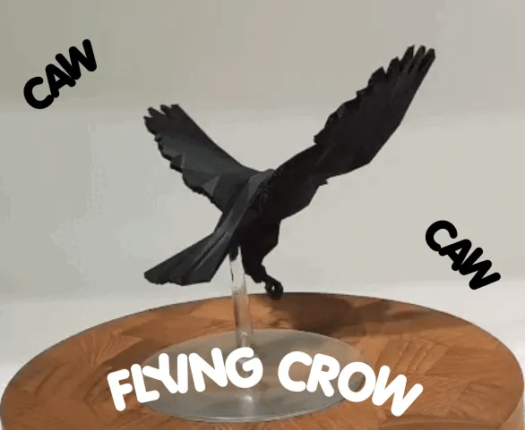 Corbeau volant low poly