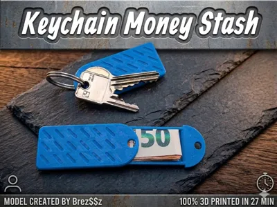 Keychain Emergency Money Stash 50€ on Key
