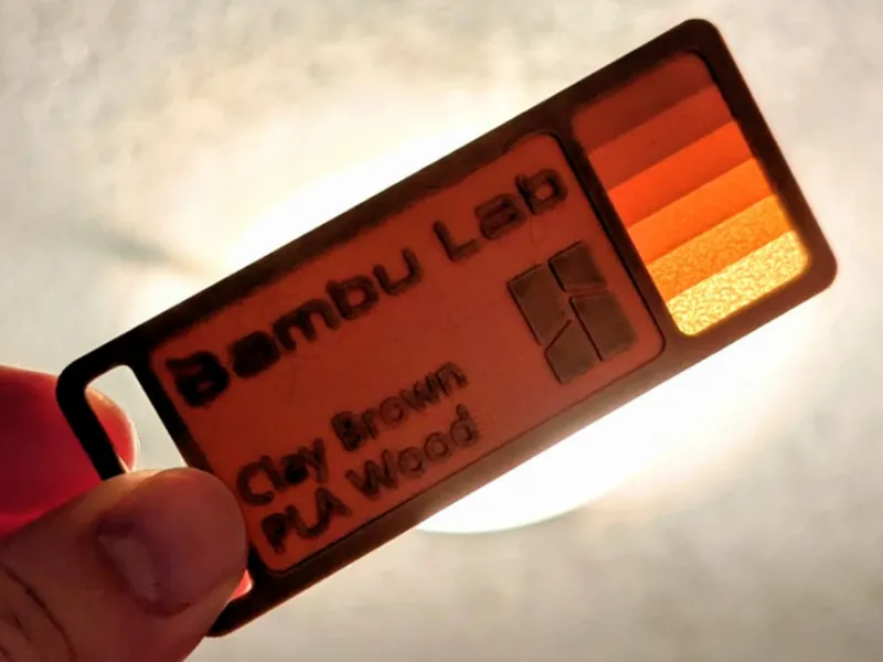 Bambu PLA Wood Filament Sample Cards