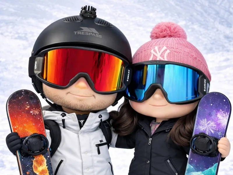Coppia Snowboard Stilizzata Decorazione