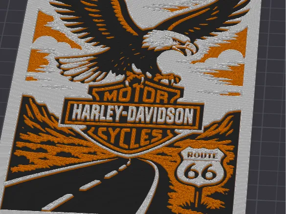 eagle with the Harley logo by printoreims MakerWorld: Download Free 3D ...