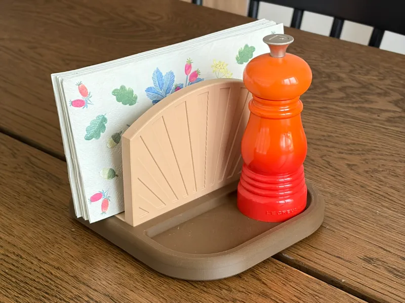 Napkin Holder & Tray - Sunburst design