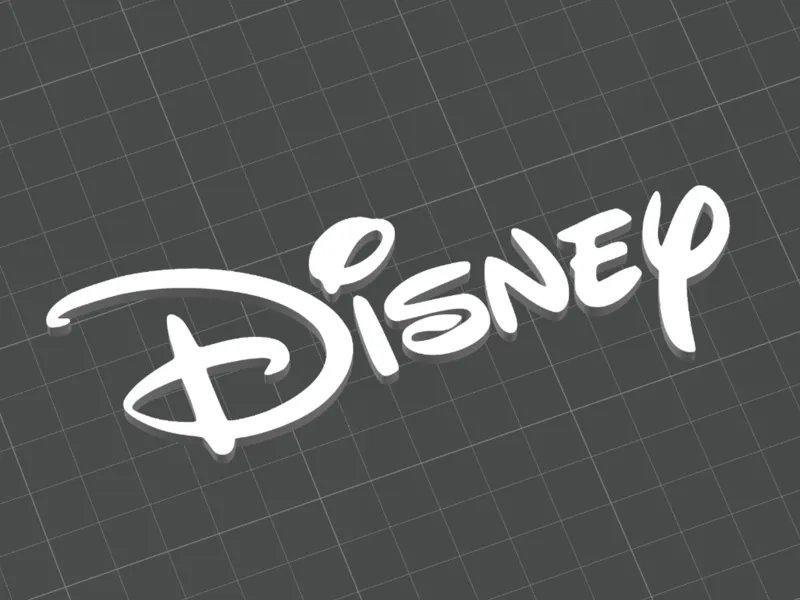 Walt Disney Text Logo - 3D Printed
