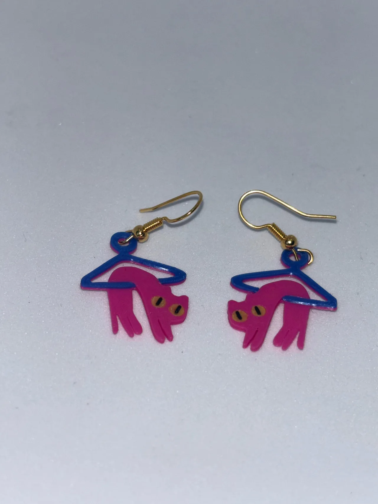 Hanging Cat Earrings view 2
