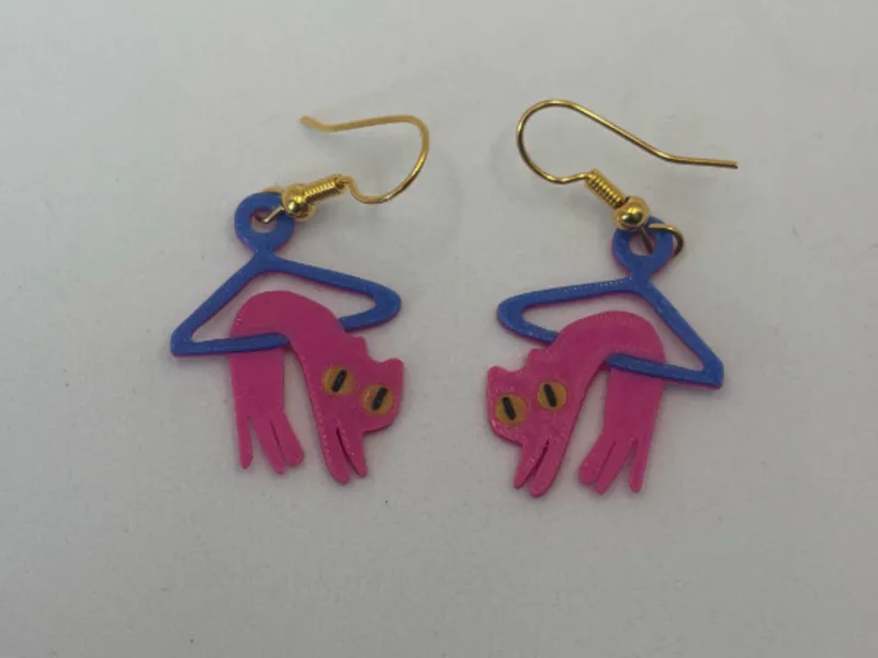 Hanging Cat Earrings