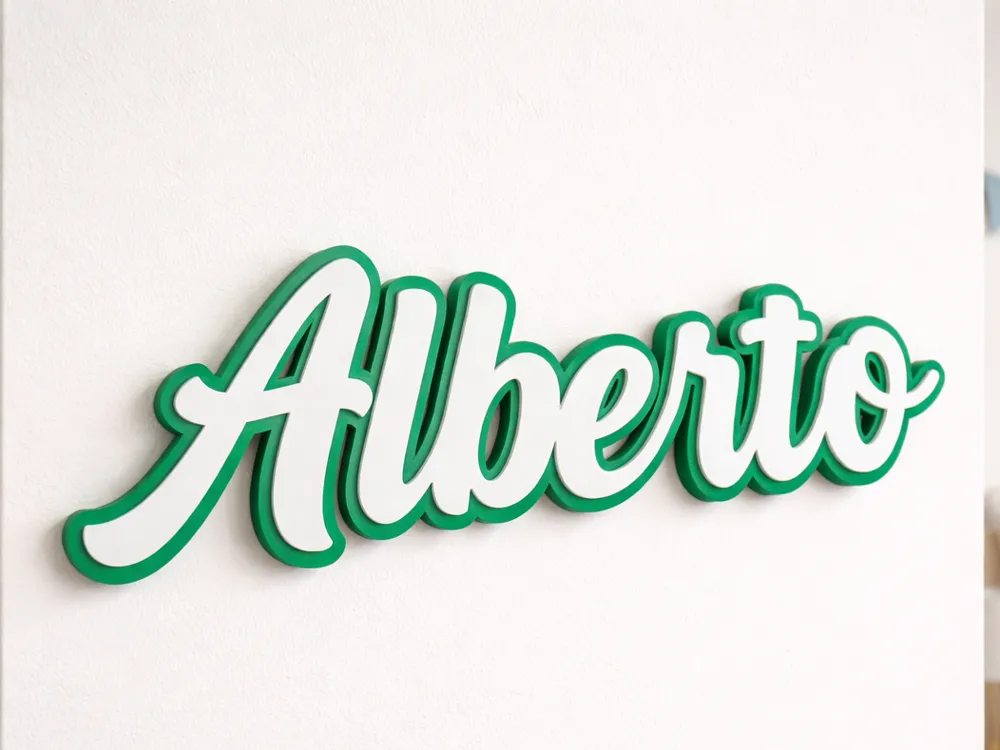 Placa de Nome Alberto - Modelo gratuito para impressão 3D - MakerWorld